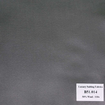 B51.014 Kevinlli V2 - Vải Suit 50% Wool - Xám Trơn